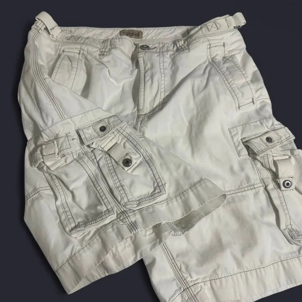 Tommy Bahama Men's White and Cream Cargo Shorts Size 36w 24L" #carg - Picture 2 of 6